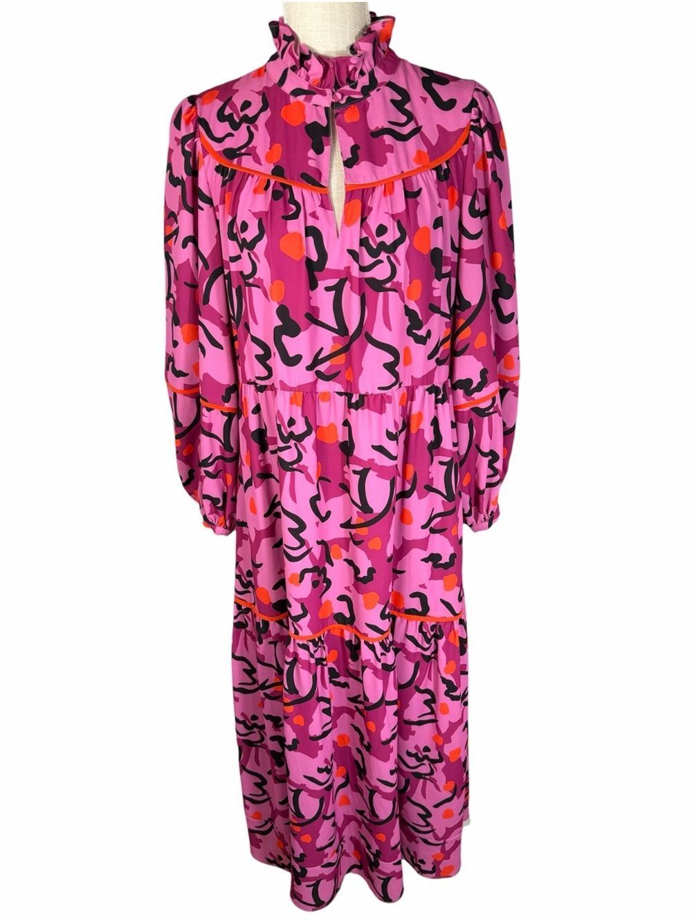 Tuckernuck Crosby by Mollie Burch Delphine Expressive Floral Ruffle Neck Dress - Picture 2 of 10